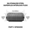 63mm x 200mm Soft Superflex Interlock Weld On 304 Stainless Steel Exhaust Flexi Tube Pipe