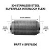 76mm x 200mm Soft Superflex Interlock Weld On 304 Stainless Steel Exhaust Flexi Tube Pipe