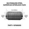 89mm x 200mm Soft Superflex Interlock Weld On 304 Stainless Steel Exhaust Flexi Tube Pipe