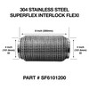 101.6mm x 200mm Soft Superflex Interlock Weld On 304 Stainless Steel Exhaust Flexi Tube Pipe