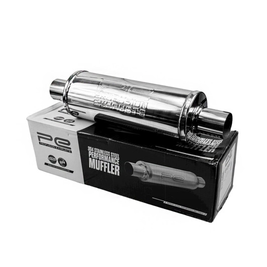 2.5" 63mm 5" Round 14" Profusion 304 Stainless Steel Exhaust Silencer Resonator