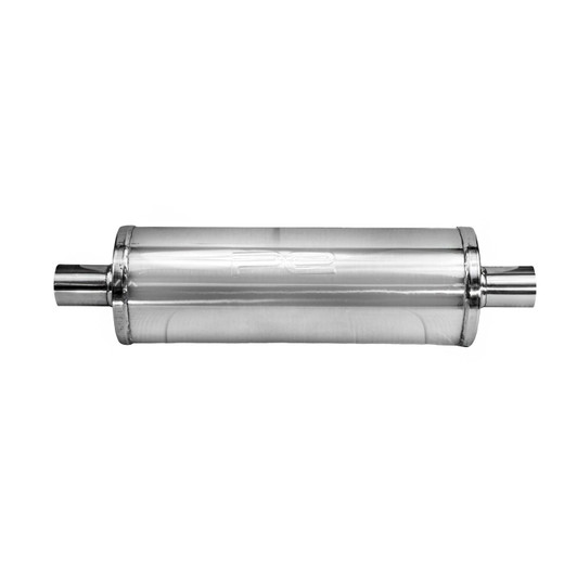 2.25" 57mm 6" Round x 18" Profusion 304 Stainless Steel Exhaust Silencer Muffler