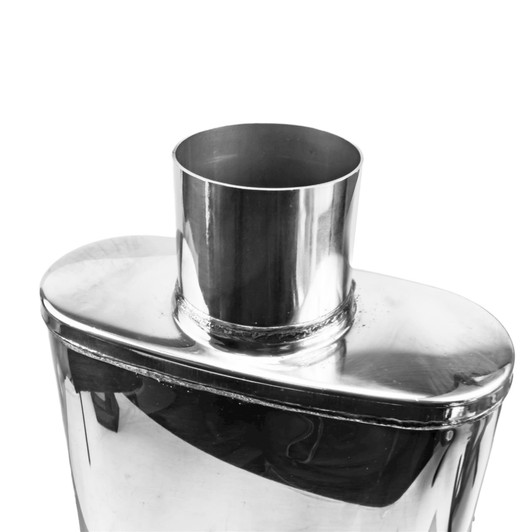 3" 76mm 4" x 9" Oval x 18" Profusion 304 Stainless Steel Exhaust Silencer