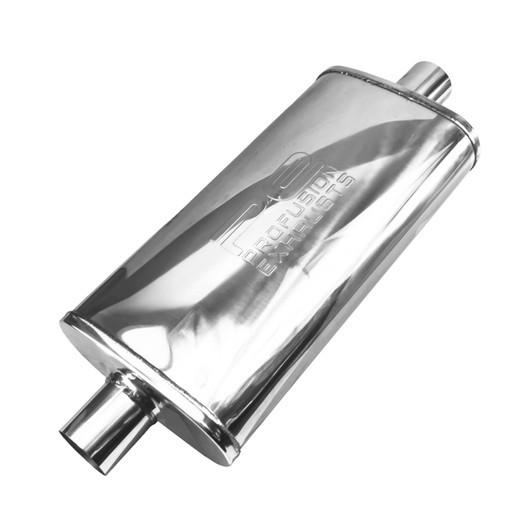 3" 76mm 4" x 9" Oval x 18" Profusion 304 Stainless Steel Exhaust Silencer