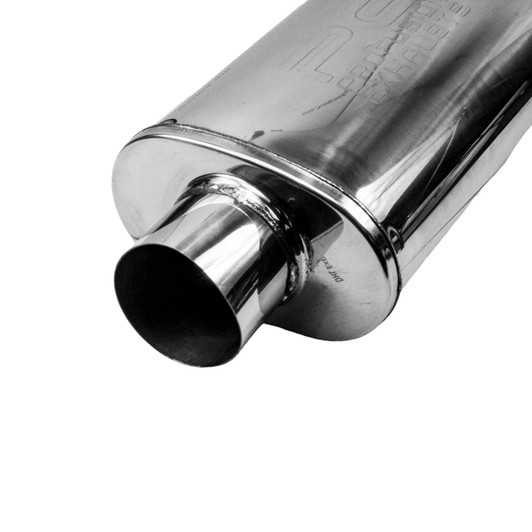 3.5" 89mm 5" x 8" Oval x 14" Profusion 304 Stainless Steel Exhaust Silencer
