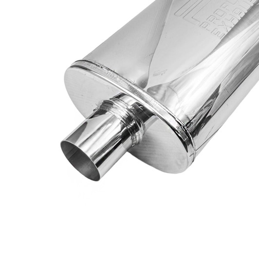 2.5" 63mm 5" x 8" Oval x 18" Profusion 304 Stainless Steel Exhaust Silencer