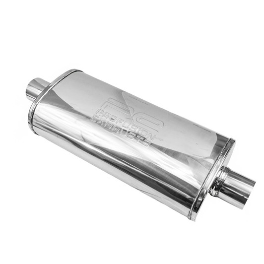 2.5" 63mm 5" x 8" Oval x 18" Profusion 304 Stainless Steel Exhaust Silencer