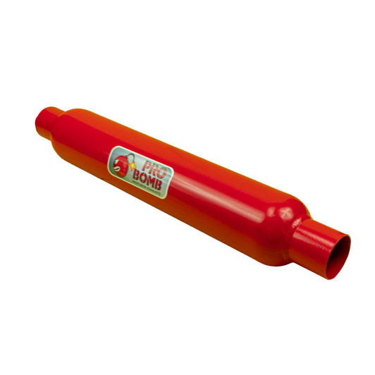 2.25" 57mm 3.5" Round x 18" Pro Bomb Glass Pack Exhaust Silencer Cherry Red