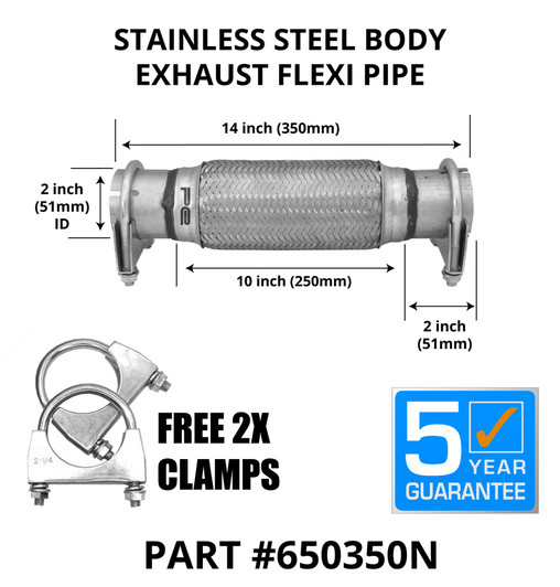 Cheap and Easy temporary Exhaust Flexi Pipe Repair done with a clamp on   part 