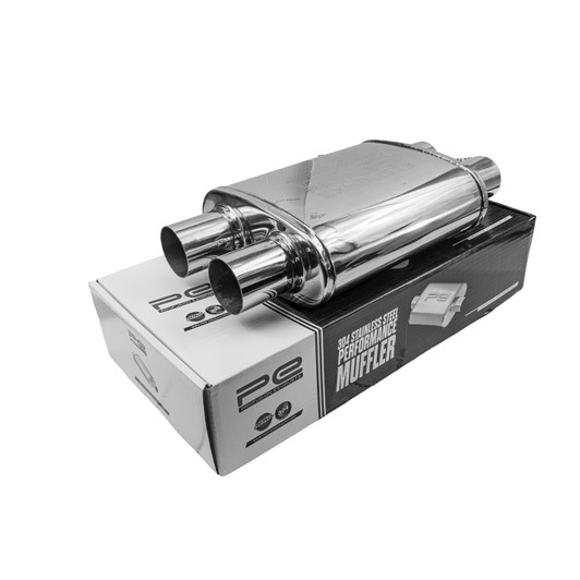 2.25" 57mm 4"x 9" Oval x 11" D/D Profusion 304 Stainless Steel Exhaust Silencer