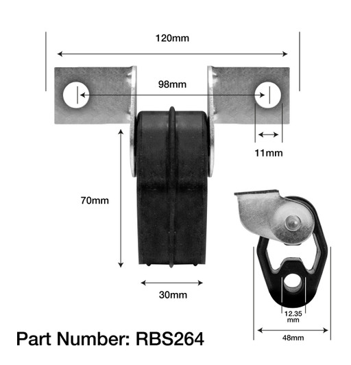 Heavy Duty Exhaust Mounting Rubber Hanger - RBS264