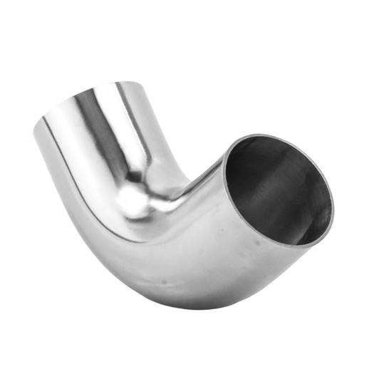 90 degree 1.75" 45mm Tight 1D Mandrel Exhaust Bend T304 Stainless Steel Satin Polished