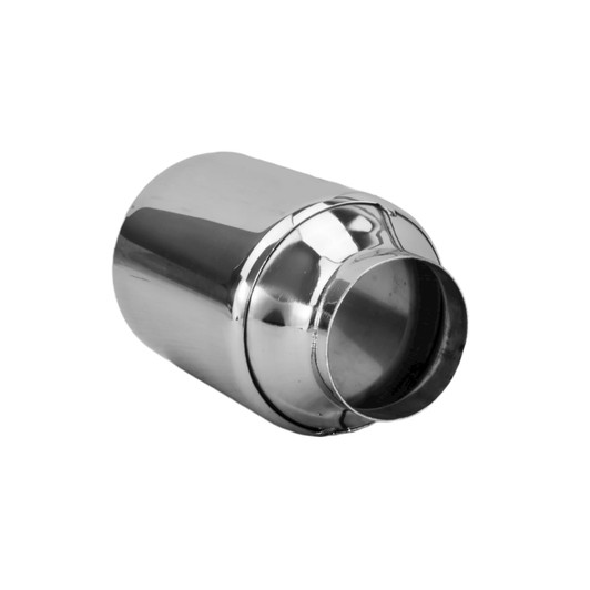 4 inch Round Straight Cut Mirror Polished 304 Stainless Steel Exhaust Tip  - PE35025