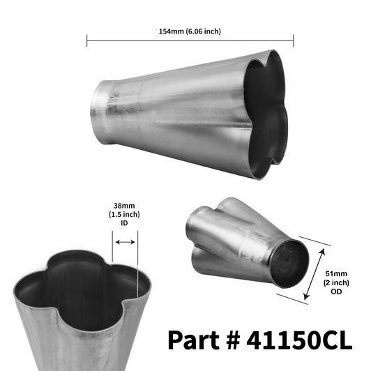 4 into 1 Exhaust Manifold Collector 1.5 inch 304 Stainless Steel