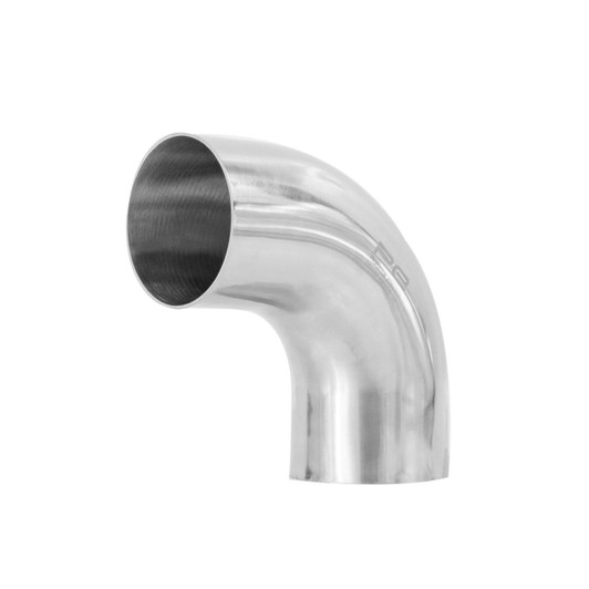 90 degree 2.75" 70mm Tight 1D Mandrel Exhaust Bend T304 Stainless Steel Polished