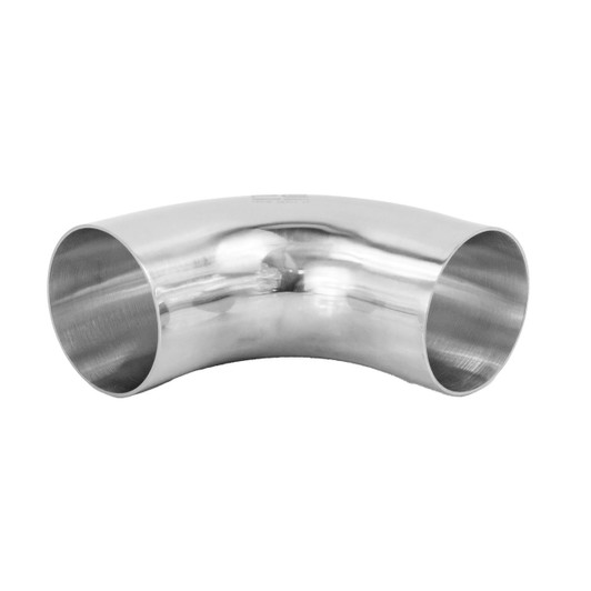 90 degree 2.75" 70mm Tight 1D Mandrel Exhaust Bend T304 Stainless Steel Polished