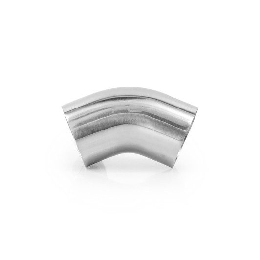 45 degree 2.37" 60mm Tight 1D Mandrel Exhaust Bend T304 Stainless Steel Satin Polished