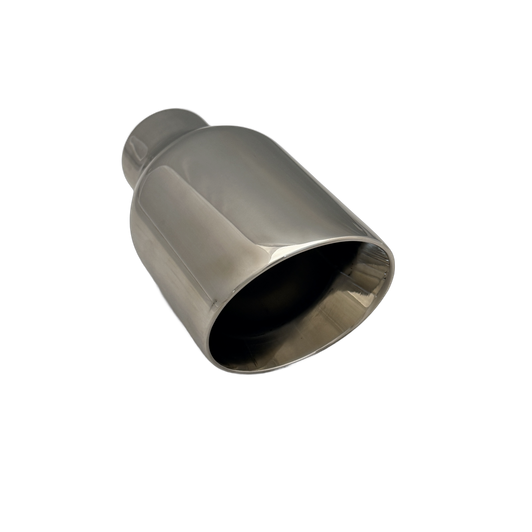 4 inch (101mm) (OD) Mirror Polished Single 304 Stainless Steel Slash Cut Exhaust Tail Pipe - PE22365