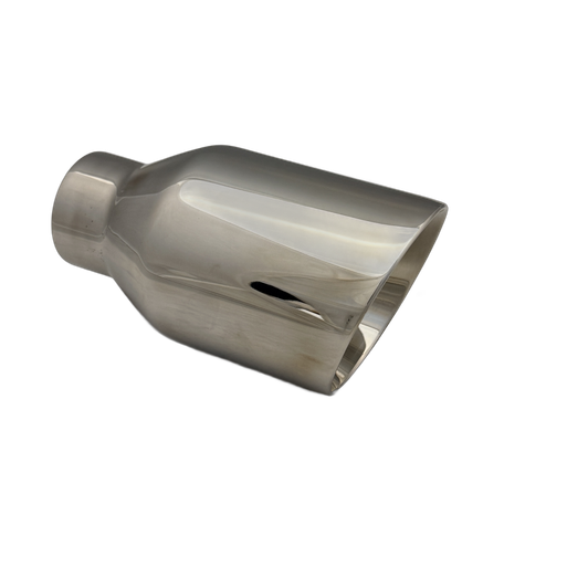 2.25 inch Mirror Polished Single 304 Stainless Steel Slash Cut Exhaust Tail Pipe - PE22365