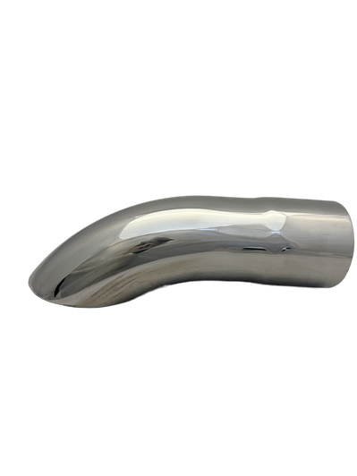 2.24 inch (57mm) (OD) Mirror Polished Single 304 Stainless Steel Turn Down Exhaust Tail Pipe - PE57TDW
