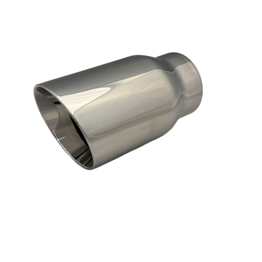 3 inch Mirror Polished Single 304 Stainless Steel Slash Cut Exhaust Tail Pipe - PE22366