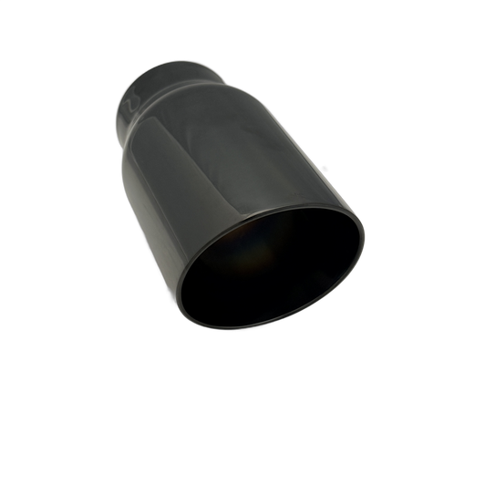 4 inch (101mm) (OD) Black Chrome Single 304 Stainless Steel Slash Cut Exhaust Tail Pipe - PE22367
