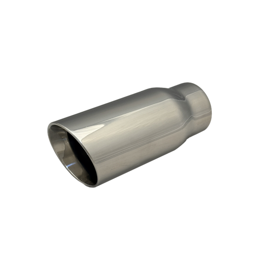 2.25 inch Mirror Polished Single 304 Stainless Steel Slash Cut Exhaust Tail Pipe - PE22368