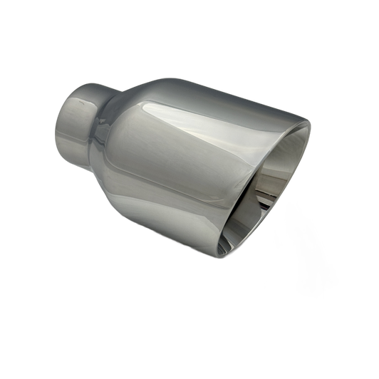 2.5 inch Mirror Polished Single 304 Stainless Steel Slash Cut Exhaust Tail Pipe - PE22370