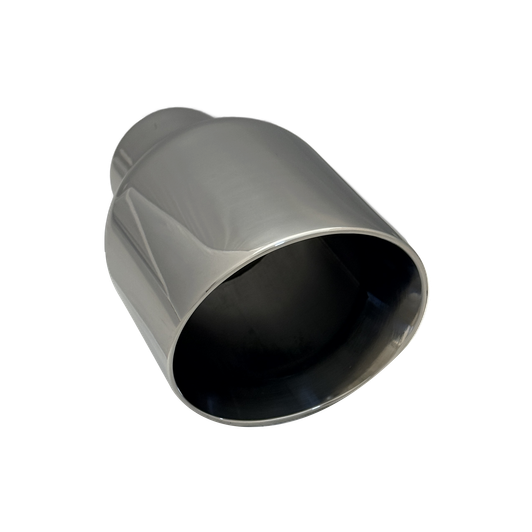 2.5 inch Mirror Polished Single 304 Stainless Steel Slash Cut Exhaust Tail Pipe - PE22370