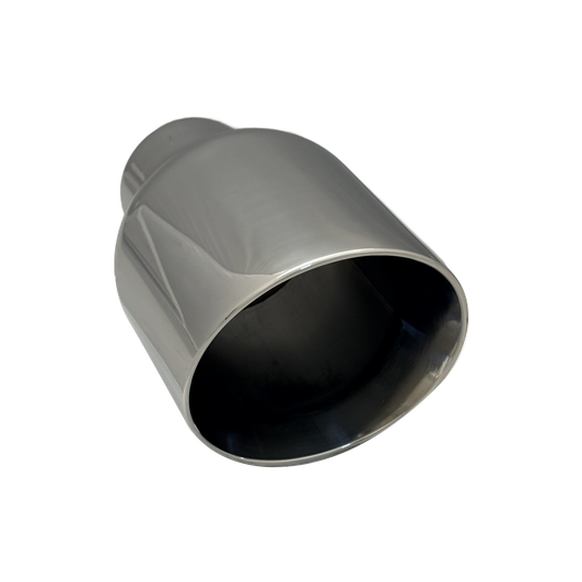 4.49 inch (114mm) (OD) Mirror Polished Single 304 Stainless Steel Slash Cut Exhaust Tail Pipe - PE22370