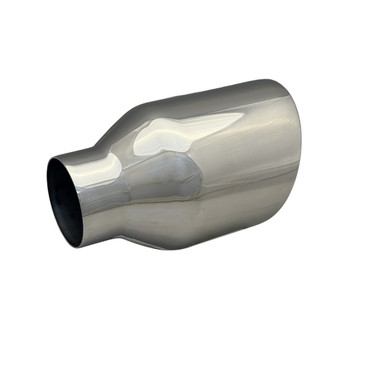 4.49 inch (114mm) (OD) Mirror Polished Single 304 Stainless Steel Slash Cut Exhaust Tail Pipe - PE22370