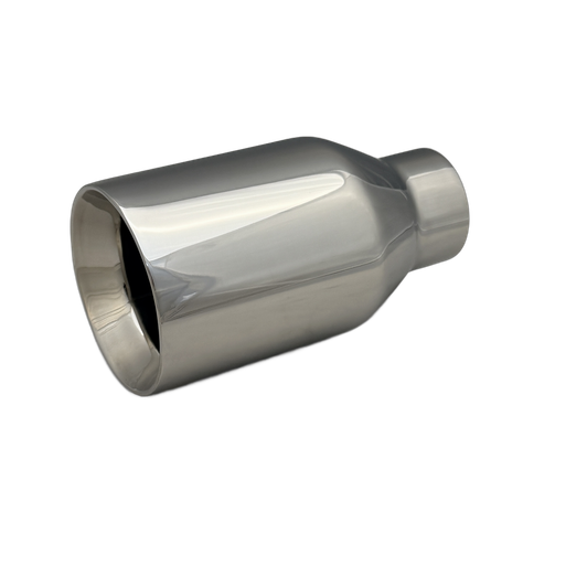 2.25 inch Mirror Polished Single 304 Stainless Steel Straight Cut Exhaust Tail Pipe - PE22371