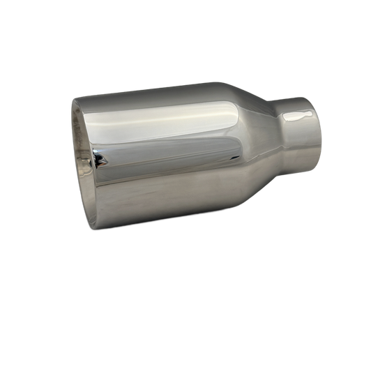 2.25 inch Mirror Polished Single 304 Stainless Steel Straight Cut Exhaust Tail Pipe - PE22371
