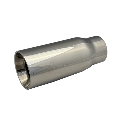 2.25 inch Mirror Polished Single 304 Stainless Steel Straight Cut Exhaust Tail Pipe - PE22374