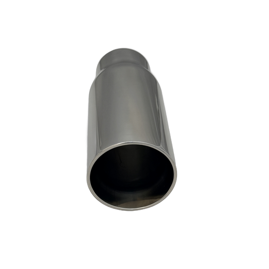 2.25 inch Mirror Polished Single 304 Stainless Steel Straight Cut Exhaust Tail Pipe - PE22374
