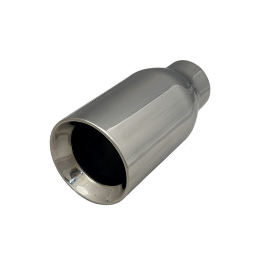 2.25 inch Mirror Polished Single 304 Stainless Steel Straight Cut Exhaust Tail Pipe - PE22375