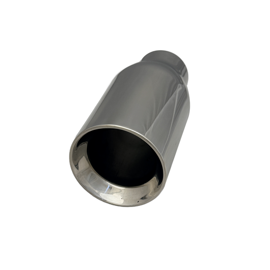 3.54 inch (90mm) (OD) Mirror Polished Single 304 Stainless Steel Straight Cut Exhaust Tail Pipe - PE22375