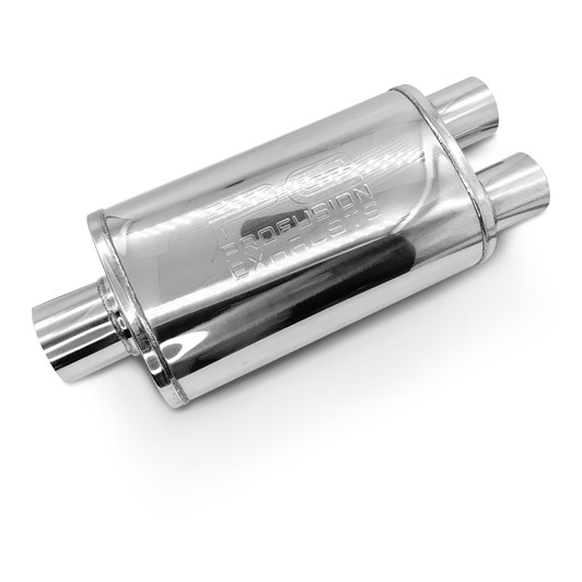 3" 76mm 5"x 8" Oval x 18" Y Pipe Profusion 304 Stainless Steel Exhaust Silencer