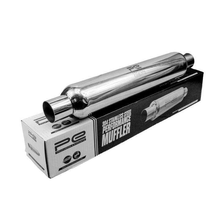 3" 76mm 3.5" Round 18" Profusion 304 Stainless Steel Exhaust Silencer Resonator