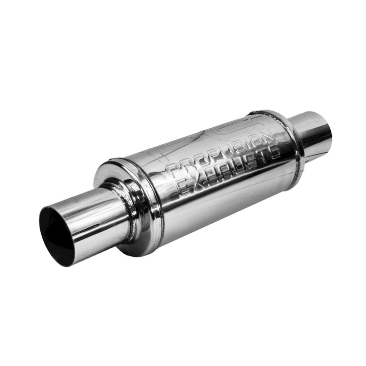2.5" 63mm 4" Round x 9" Profusion 304 Stainless Steel Exhaust Silencer Resonator