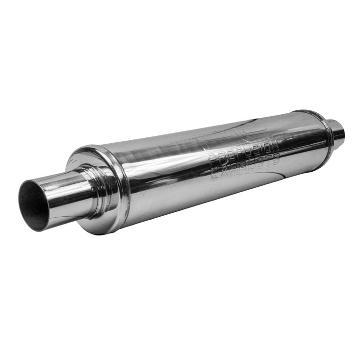 2.25" 57mm 4" Round 22" Profusion 304 Stainless Steel Exhaust Silencer Resonator