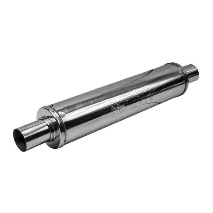 2.25" 57mm 4" Round 22" Profusion 304 Stainless Steel Exhaust Silencer Resonator