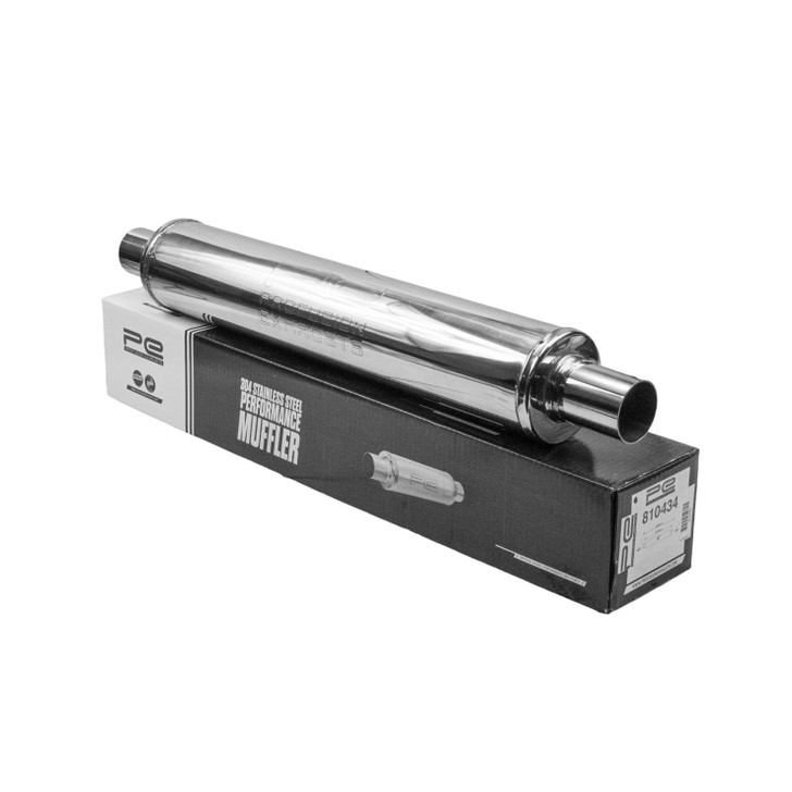 2" 51mm 4" Round x 22" Profusion 304 Stainless Steel Exhaust Silencer Resonator