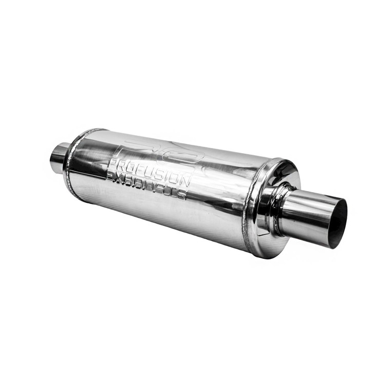 2.5" 63mm 5" Round 14" Profusion 304 Stainless Steel Exhaust Silencer Resonator
