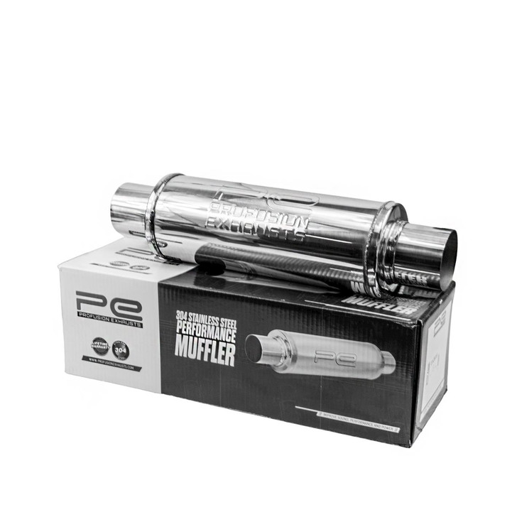 3" 76mm 5" Round x 14" Profusion 304 Stainless Steel Exhaust Silencer Resonator