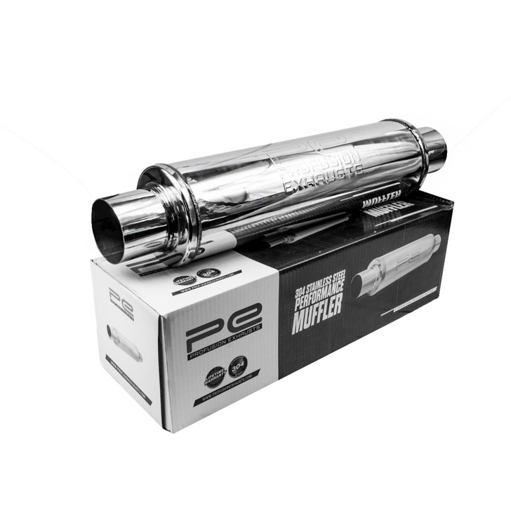 3" 76mm 5" Round x 18" Profusion 304 Stainless Steel Exhaust Silencer Resonator