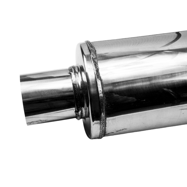 2.5" 63mm 5" Round 18" Profusion 304 Stainless Steel Exhaust Silencer Resonator