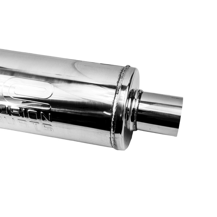 2.25" 57mm 5" Round 14" Profusion 304 Stainless Steel Exhaust Silencer Resonator