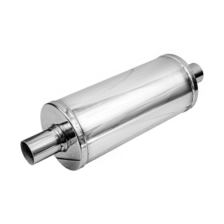 2" 51mm 6" Round x 14" Profusion 304 Stainless Steel Exhaust Silencer Muffler