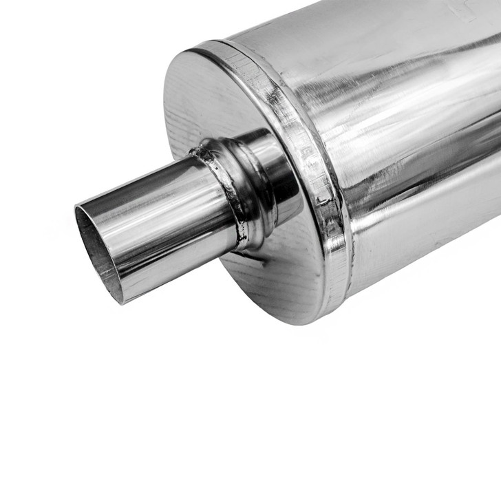 2" 51mm 6" Round x 14" Profusion 304 Stainless Steel Exhaust Silencer Muffler